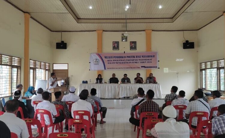 Tingkatkan Kesadaran Politik Masyarakat, Kesbangpol Aceh Utara Gandeng KIP Gelar Pendidikan Politik Di Kuta Makmur