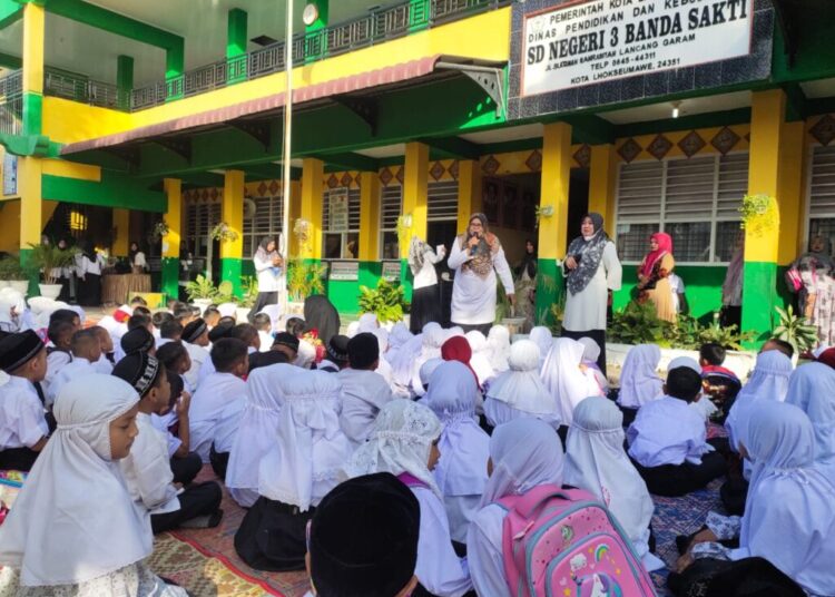 Perdana Masuk Sekolah, Siswa SDN 3 Banda Sakti Ikuti Kegiatan Perkenalan