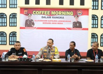 Perkuat Sinergitas, Kapolres Lhokseumawe Gelar ‘Coffee Morning’ Bersama Wartawan