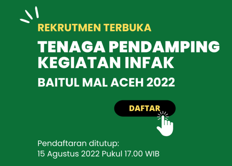 Baitul Mal Aceh Rekrut Tenaga Pendamping Infak, Ini Formasinya