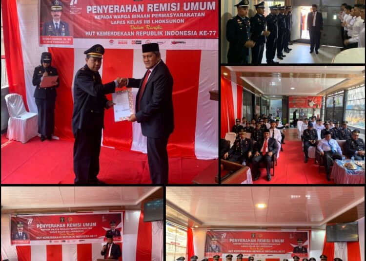 Lapas Kelas II B Lhoksukon Berikan Remisi Umum 314 Warga Binaan