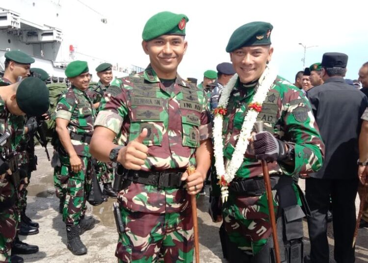 Dandim Aceh Utara Dampingi Pangdam IM Sambut Satgas Pamtas Dari Papua