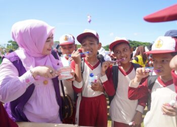 Sikat Gigi Massal Meriahkan HKGN 2022 di Lhokseumawe