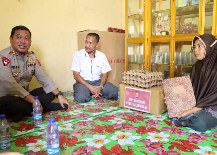 Kapolres Aceh Utara Sambangi Warga Penderita Thalasemia di Syamtalira Aron