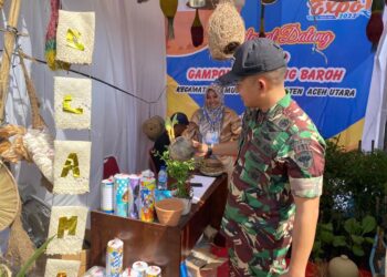 Kunjungi Samudera Expo 2023, Dandim Aceh Utara Borong Suvenir Stan UMKM