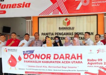 Gelar Donor Darah, Panwaslih Aceh Utara Berhasil Kumpulkan 63 Kantong