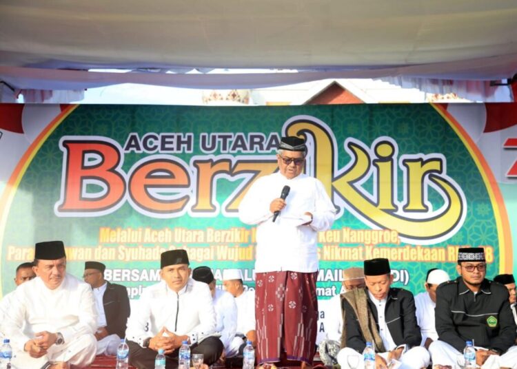 Peringati HUT ke-78 RI, Ribuan Warga di Aceh Utara Ikuti Zikir dan Doa Bersama