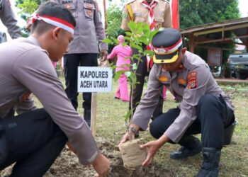 Polri Lestarikan Negeri, Polres Aceh Utara Tanam 1000 Pohon