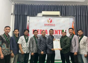 Sambangi Panwaslih Aceh Utara, HMI Serahkan Petisi, Begini Isinya