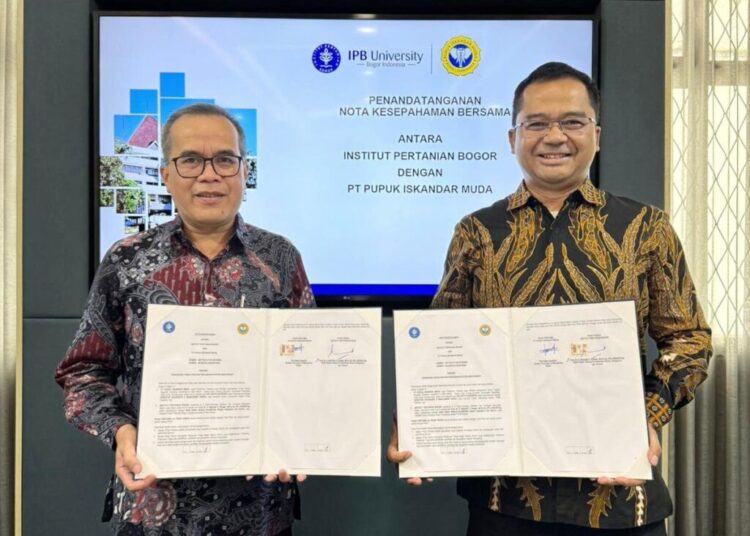 PT Pupuk Iskandar Muda dan Institut Pertanian Bogor Teken Nota Kesepahaman Kerja Sama