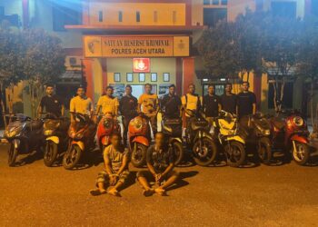 Sat Reskrim Polres Aceh Utara Tangkap Dua Tersangka Pelaku Curanmor, 10 Unit Sepmor Diamankan