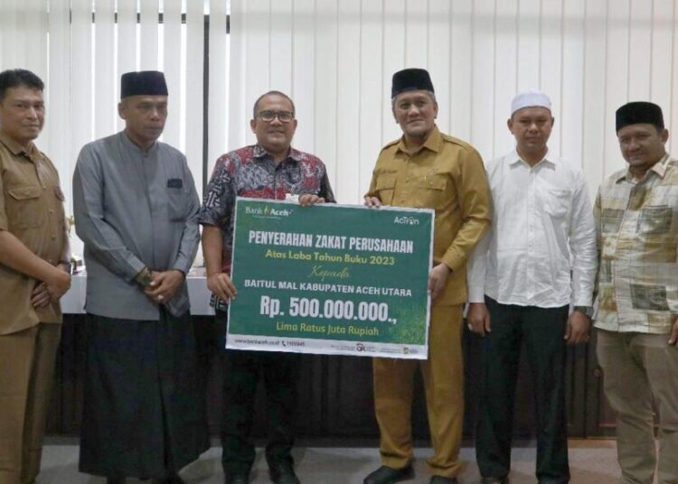 Bank Aceh Salurkan Zakat Perusahaan Rp500 Juta Melalui Baitul Mal Aceh Utara
