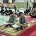 Paslon Bupati dan Wakil Bupati Aceh Utara, Ismail A Jalil alias Ayah Wa (kiri) dan Tarmizi Panyang (kanan), saat mengikuti Uji Mampu Baca Al-Qur’an yang digelar KIP Aceh Utara di Masjid Agung Baiturrahim Lhoksukon, pada Rabu, 4 September 2024 pagi.