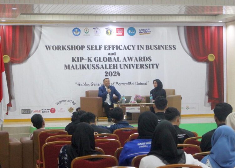 Workshop Bisnis Mahasiswa Kolaborasi Formadiksi Unimal dengan Komunitas Kejar Mimpi Lhokseumawe. Foto: For Info Aceh Utara