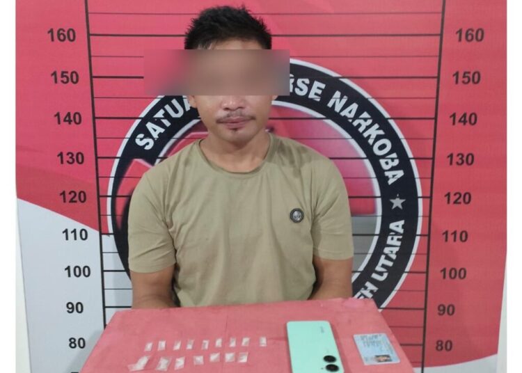 Tersangka Pengedar Narkoba jenis Sabu di Langkahan, Aceh Utara. Foto: Humas Polres Aceh Utara