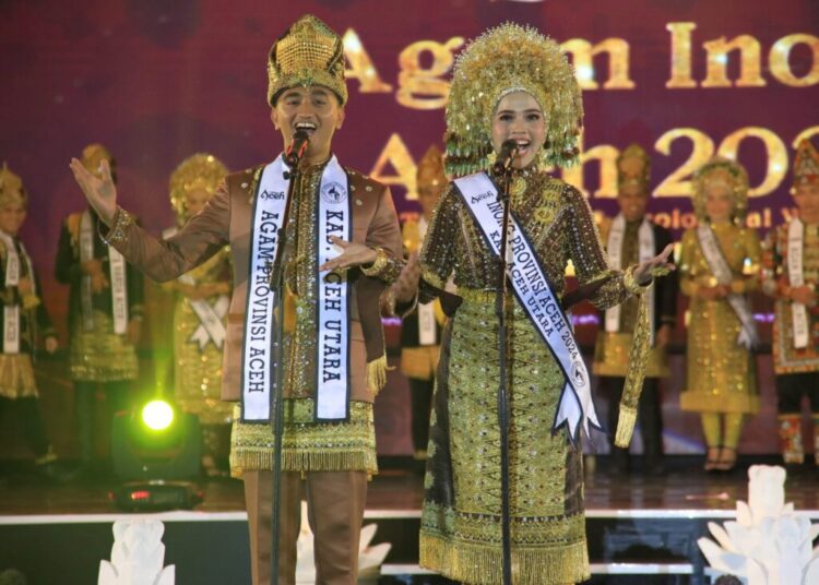Malam pemilihan dan penobatan Agam Inong Aceh 2024 di AAC Dayan Dawood, Darussalam, Banda Aceh, Sabtu (23/11/2024). Foto: Humas