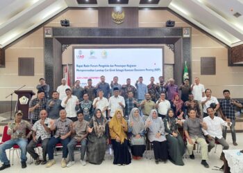 Rapat Rutin untuk evaluasi kegiatan Forum Pengelola Lanskap Cot Girek di Aula Kantor Bupati Aceh Utara, Lhoksukon. Foto: IST.