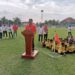 Anggota DPR RI Komisi III, M. Nasir Djamil menyampaikan sambutan dalam Opening Ceremony Elementary School Football Tournament Muara Batu-Sawang 2024 di Stadion Krueng Mane. Foto: Dok. Pemkab