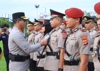 Kapolres Aceh Utara Pimpin Sertijab Dua Kabag, Empat Kasat, dan Lima Kapolsek Jajaran