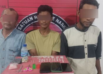 Polisi Tangkap Tiga Pengedar Sabu di Tanah Jambo Aye, Sita 37 Paket Siap Edar