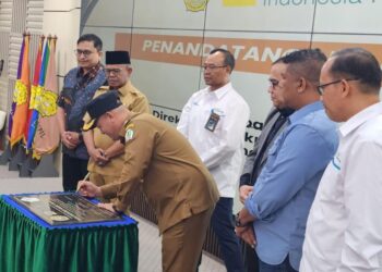 Pemkab Aceh Utara, PNL dan PLN Indonesia Power Implementasi Jalan Rabat Beton Pakai Limbah Industri