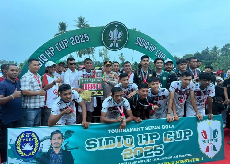 CST United Pidie Jaya keluar sebagai juara turnamen sepak bola Sidiq Hp Cup 2025