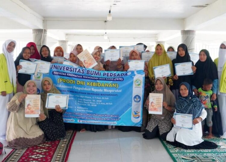 Tim dosen UNBP mengadakan pelatihan pembuatan camilan bergizi berbahan dasar ikan bulan sebagai upaya pencegahan stunting di Gampong Alue Baroh, Kecamatan Seunuddon, Aceh Utara