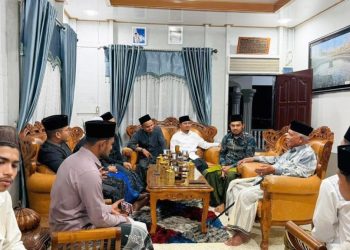 Ketua MPU Aceh Utara, Tgk. H. Abdul Manan (Abu Manan Blang Jruen), saat menerima kunjungan Forum Dai Milenial (FDM) dalam rangkaian Rihlah Mahabbah di Aceh Utara