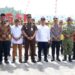 Bupati Aceh Utara H. Ismail A. Jalil (tengah) bersama jajaran pejabat daerah saat menghadiri peresmian Bendungan Krueng Keureuto oleh Presiden Prabowo Subianto secara virtual