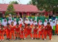 Antusiasme siswa SD Negeri 6 Kuta Makmur saat mengikuti sosialisasi kesehatan dan praktik pertolongan pertama yang digelar oleh mahasiswa KKN PPM Kelompok 33 Universitas Malikussaleh