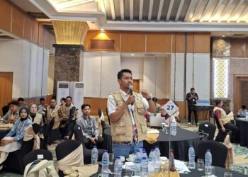 Marzuki AR, Penggerak HAM dari Gampong Keutapang, Aceh Utara, saat memaparkan gagasannya pada rapat koordinasi Musrenbang HAM Nasional yang berlangsung di Jakarta, 20-23 Oktober 2026